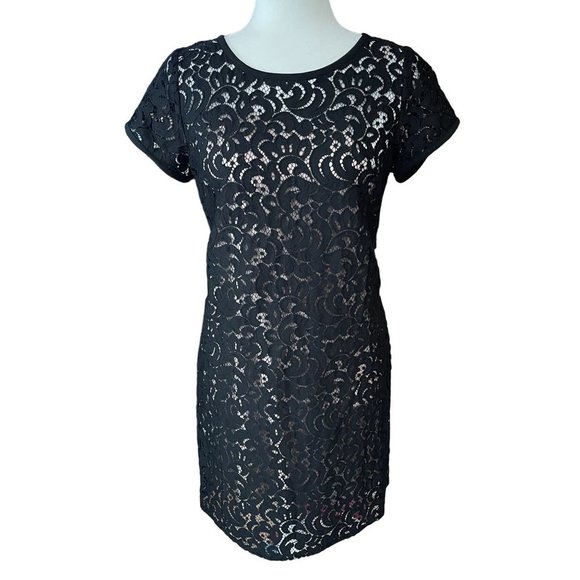 LOFT Dresses & Skirts - Loft Black Lace Lined Sheath Dress - 8